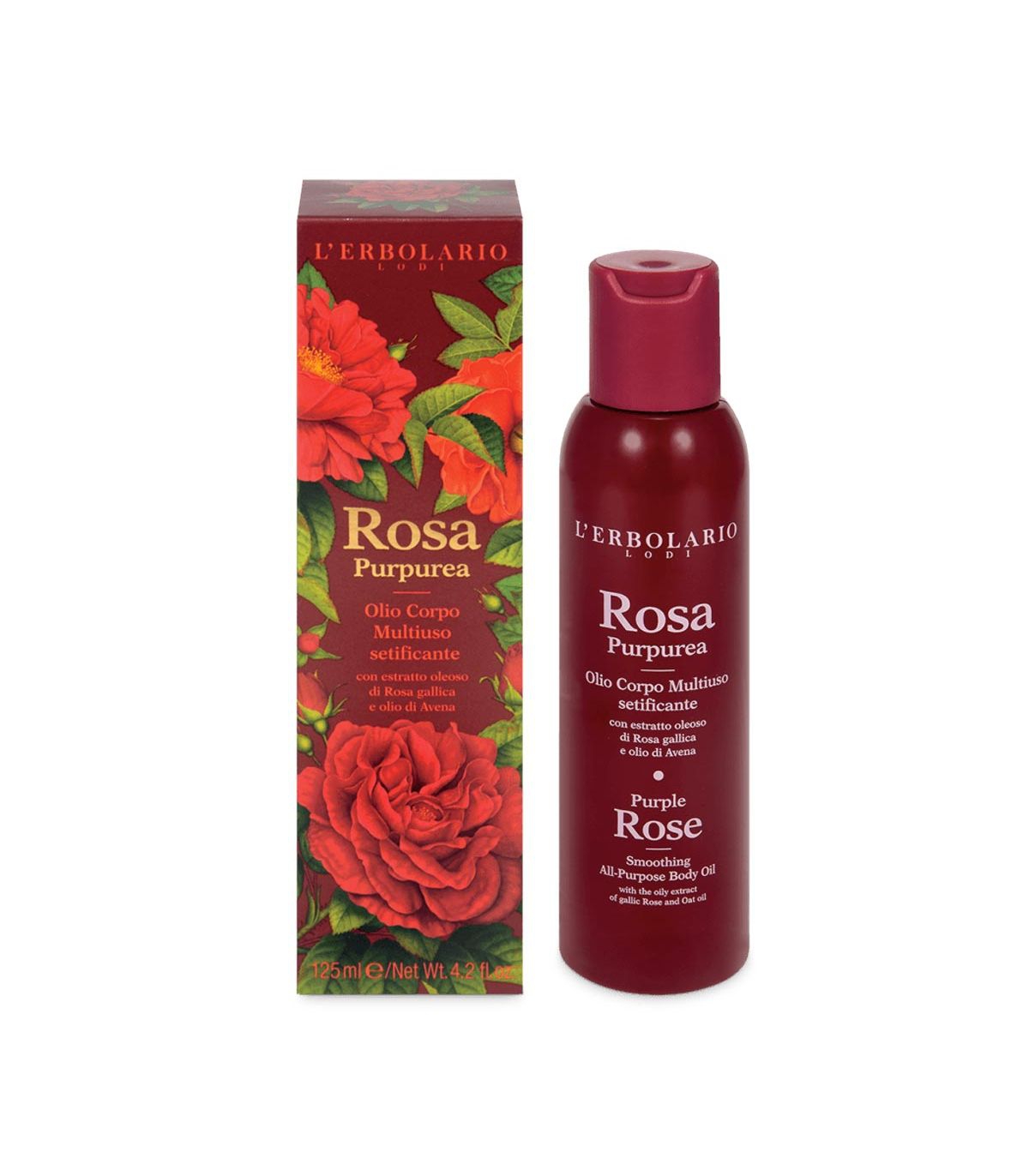 L'erbolario Rosa Purpurea Olio Corpo Multiuso Setificante 125 Ml