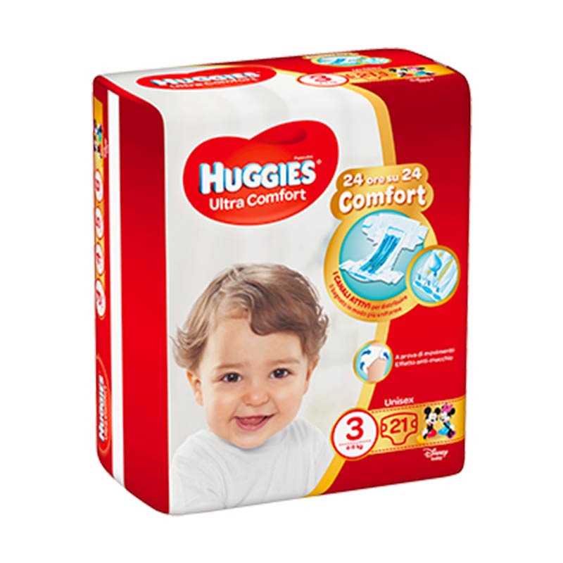 Kimberly Clark Italia Pannolino Huggies Ultra Comfort Base 3 21 Pezzi