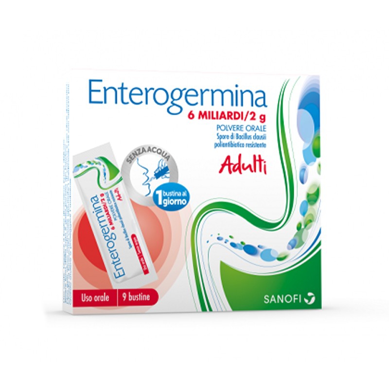 Enterogermina 6 Miliardi / 2 G Polvere Orale 9 Bustine Pet/Al/Pe Da 2 G