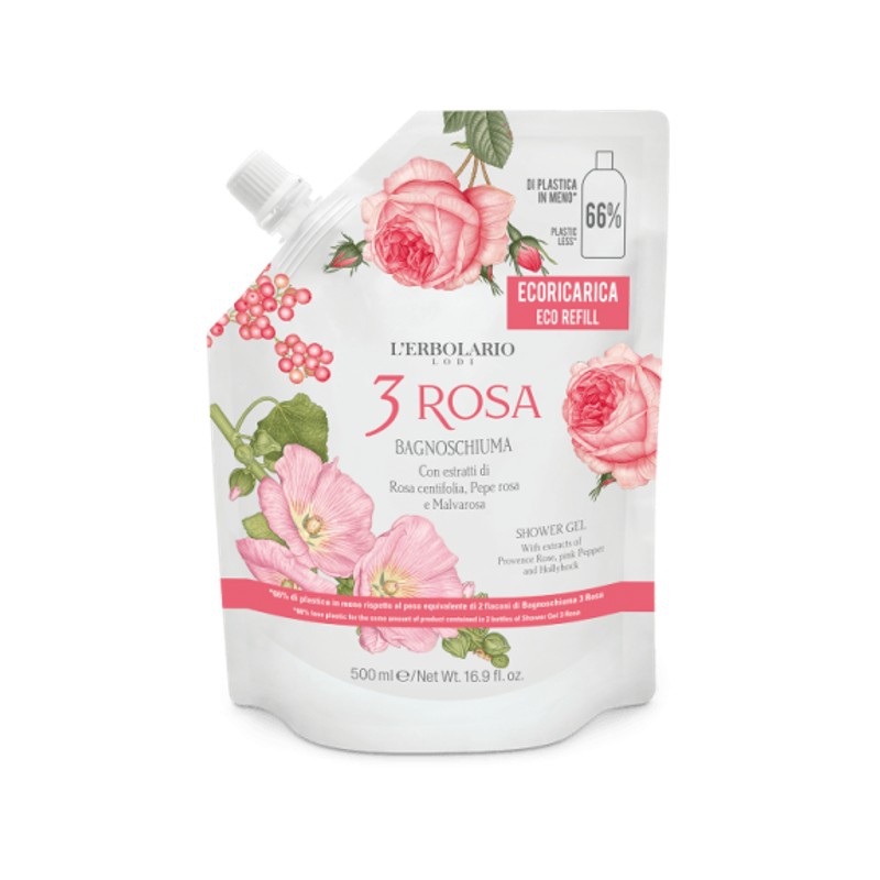 L'erbolario 3 Rosa Bagnoschiuma Ric 500ml