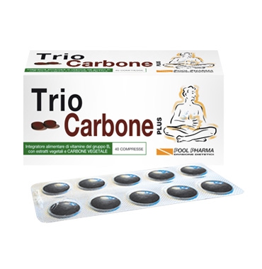PoolPharma Linea Intestino Sano Triocarbone Plus Integratore 40 Compresse