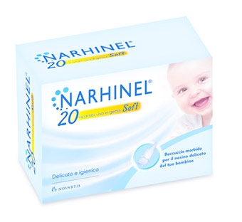 Narhinel Linea Pulizia Salute del Naso 20 Ricambi Soft per Aspiratore Nasale