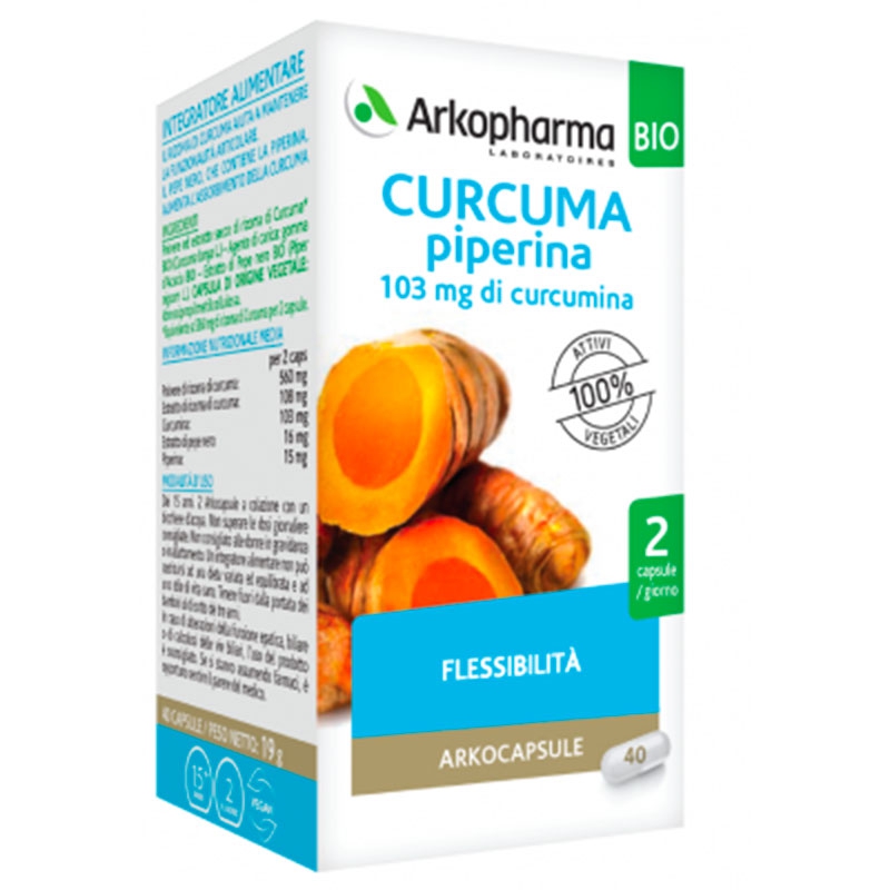 Arkocapsule Linea Articolazioni Curcuma + Piperina Bio 40 capsule